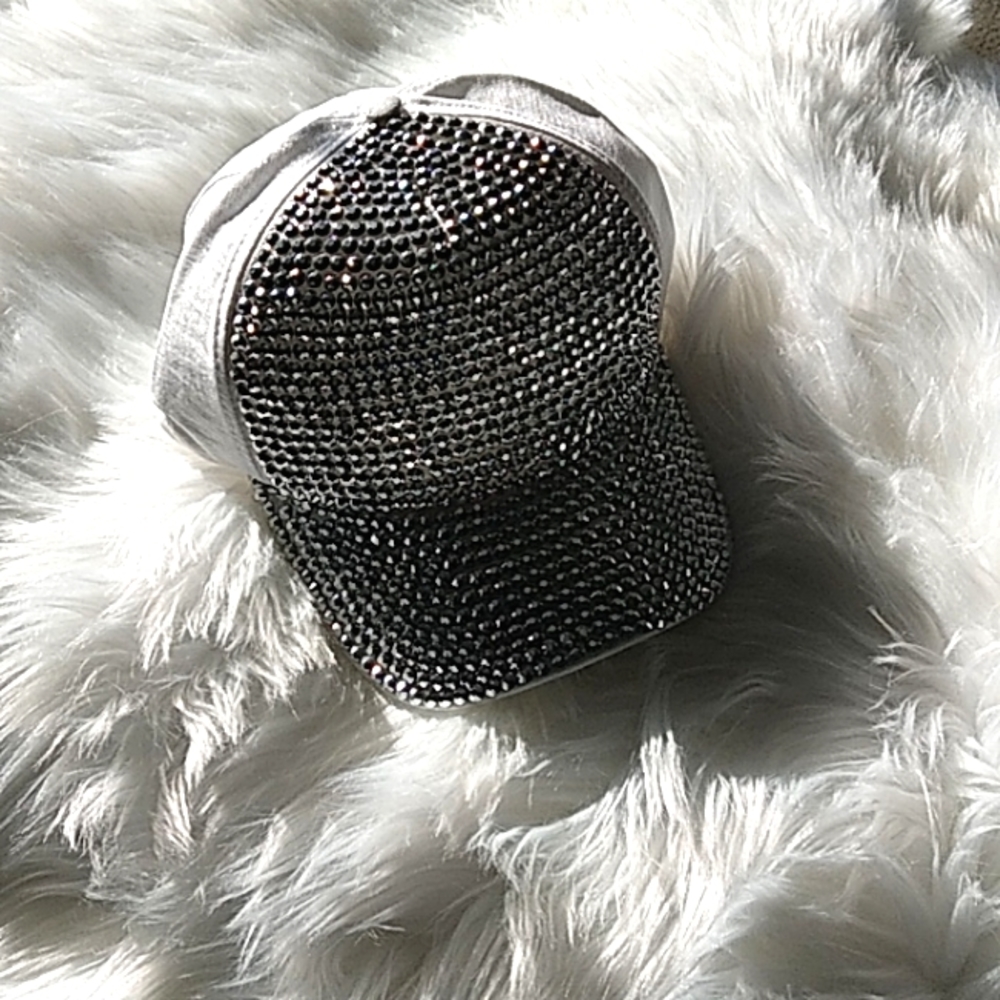 Rhinestone bling white hat